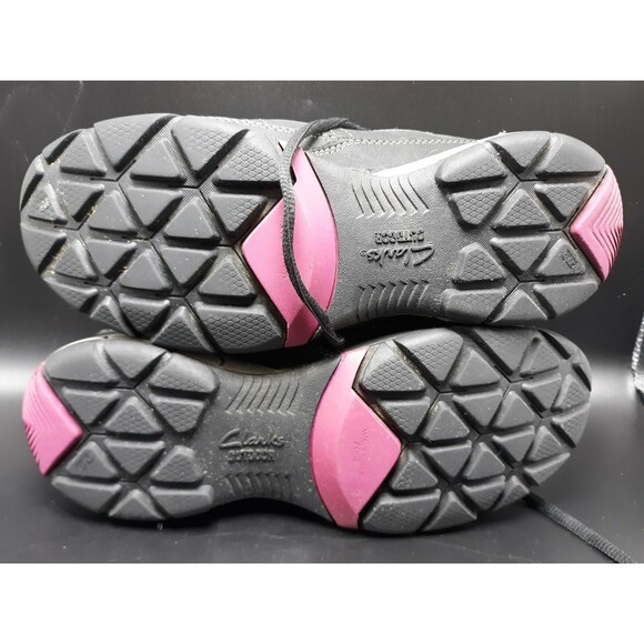 Clarks Womens Outdoor Wave Walk Shoes Black Walking Low Top Leather 7M - Picture 9 of 9